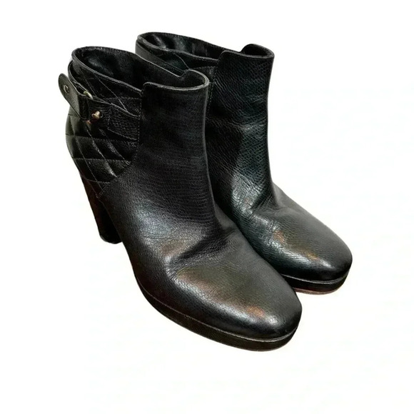 Rachel Comey Beta Quilted Leather Platform Booties Ankle Boots Black - Picture 3 of 11